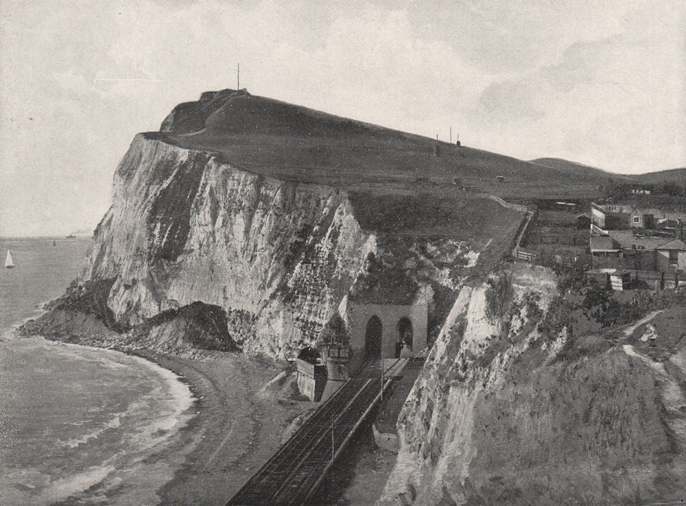 SHAKESPEARE CLIFF & TUNNEL. First Channel Tunnel attempt. Dover 1900 old print
